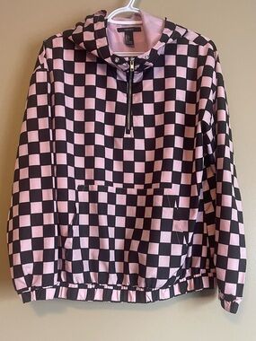 Forever 21 Checkerboard Anorak Windbreaker Jacket